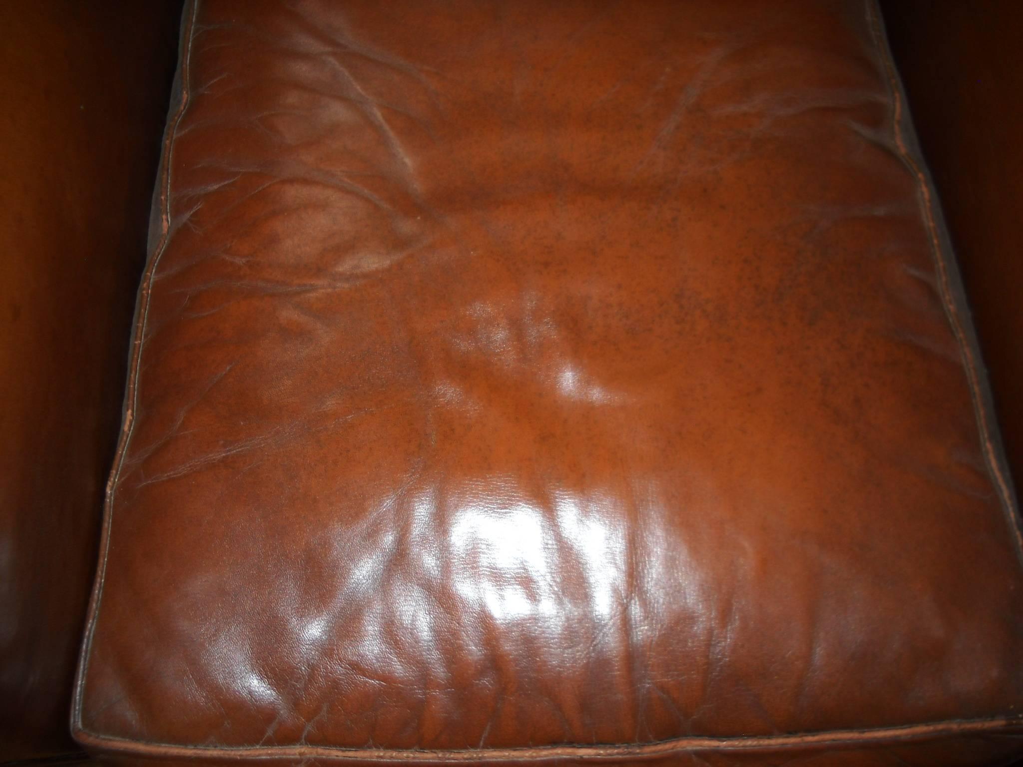 Pair of French Leather Chairs 1
