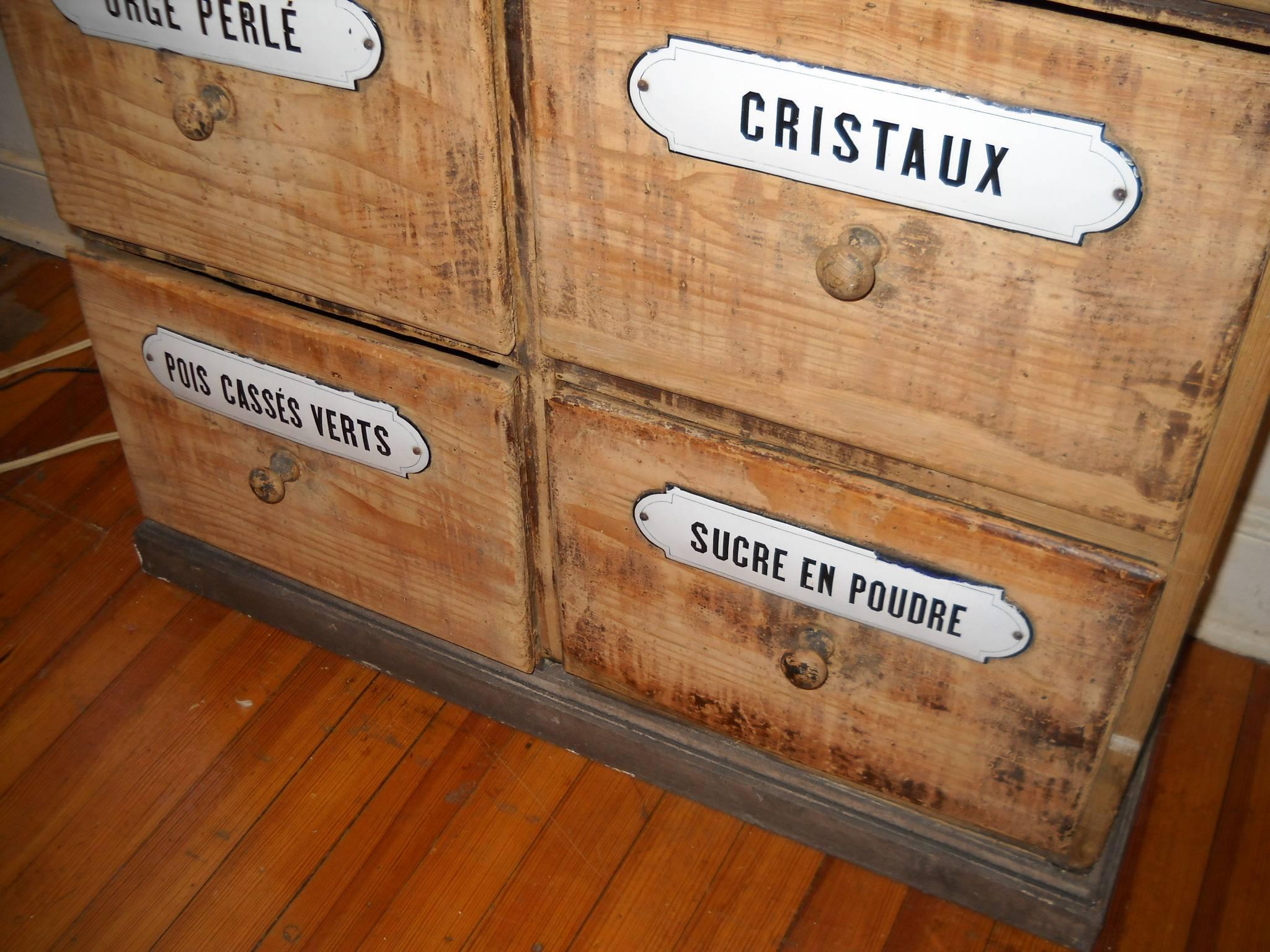 French Pine Seed Cabinet In Good Condition In Sheffield, MA