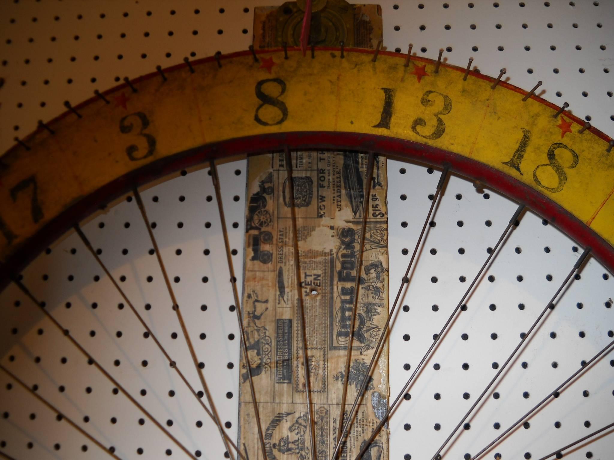 Carnival Game Wheel made from a Bicycle Wheel In Good Condition In Sheffield, MA