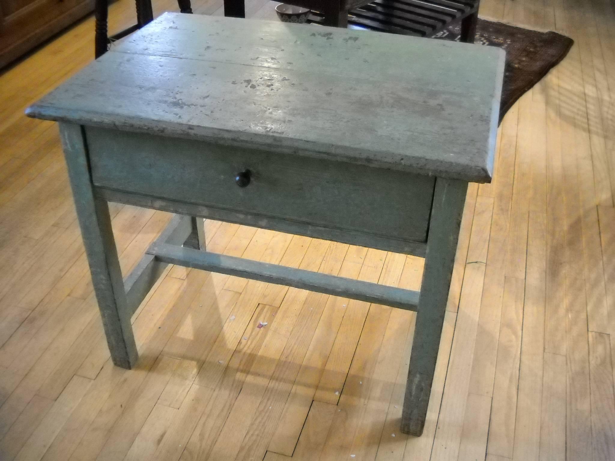 Late 19th Century English Original Painted Green Table