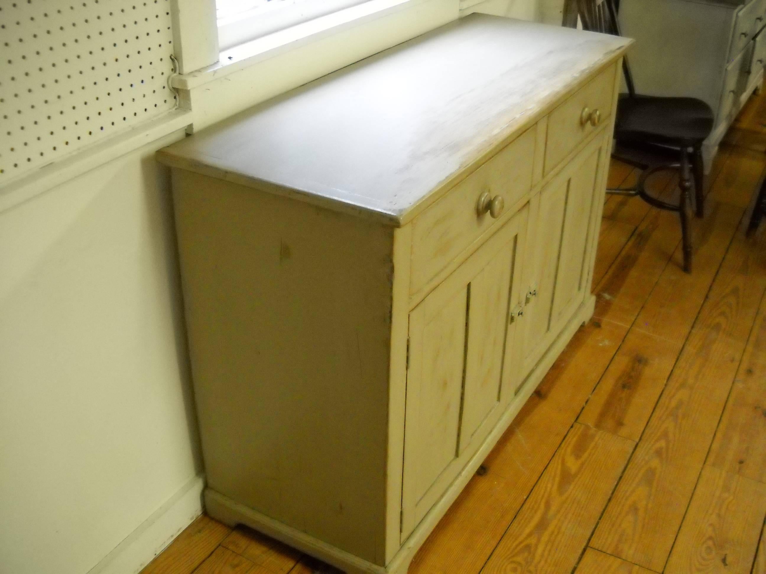 Mid-19th Century Painted Canadian Two-Door, Two-Drawer Buffet