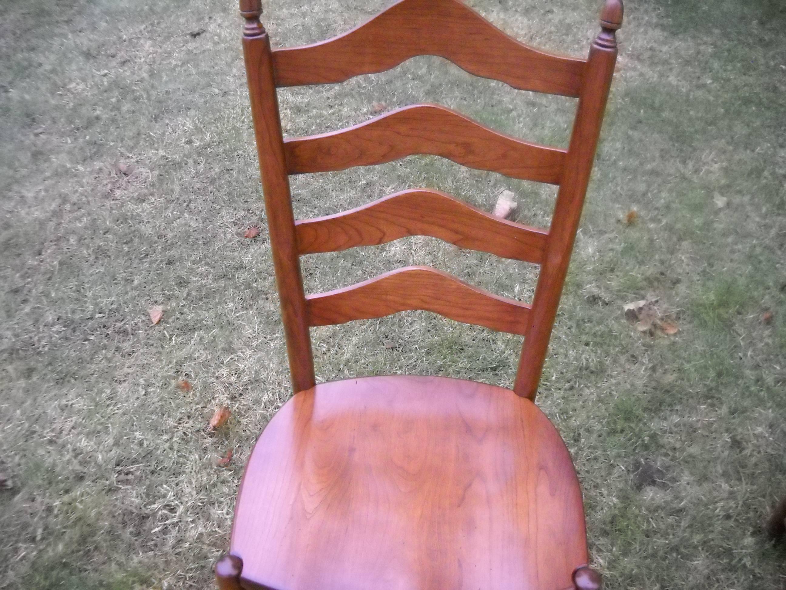 Deluxe Ladder Back Chairs In Excellent Condition In Sheffield, MA