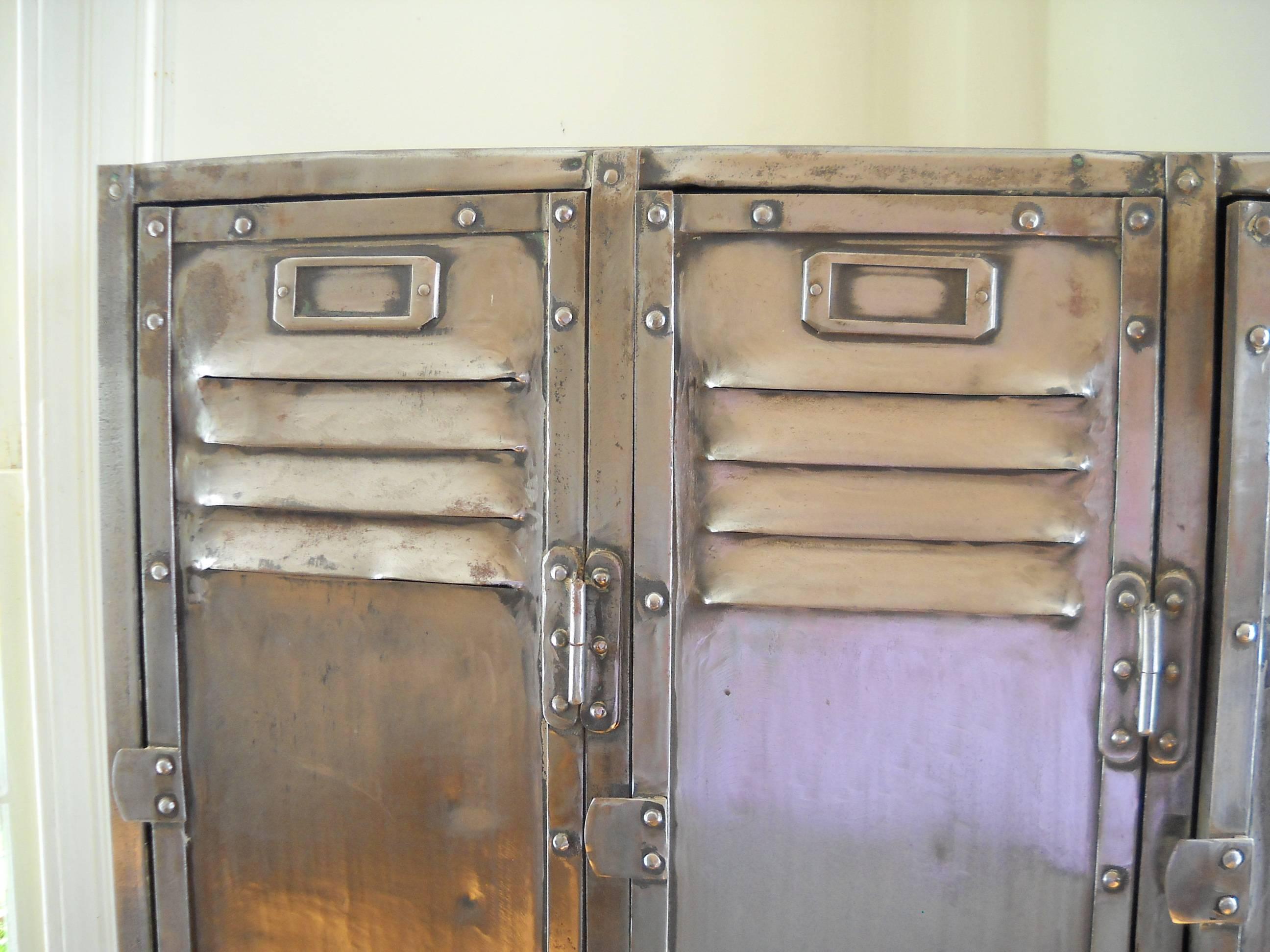 We love lockers at Painted Porch and equally love metal lockers that would perfect in a mud room. This three-door locker came from an elementary school in the south of France and comes complete with its original pad lock and key. It’s a perfect