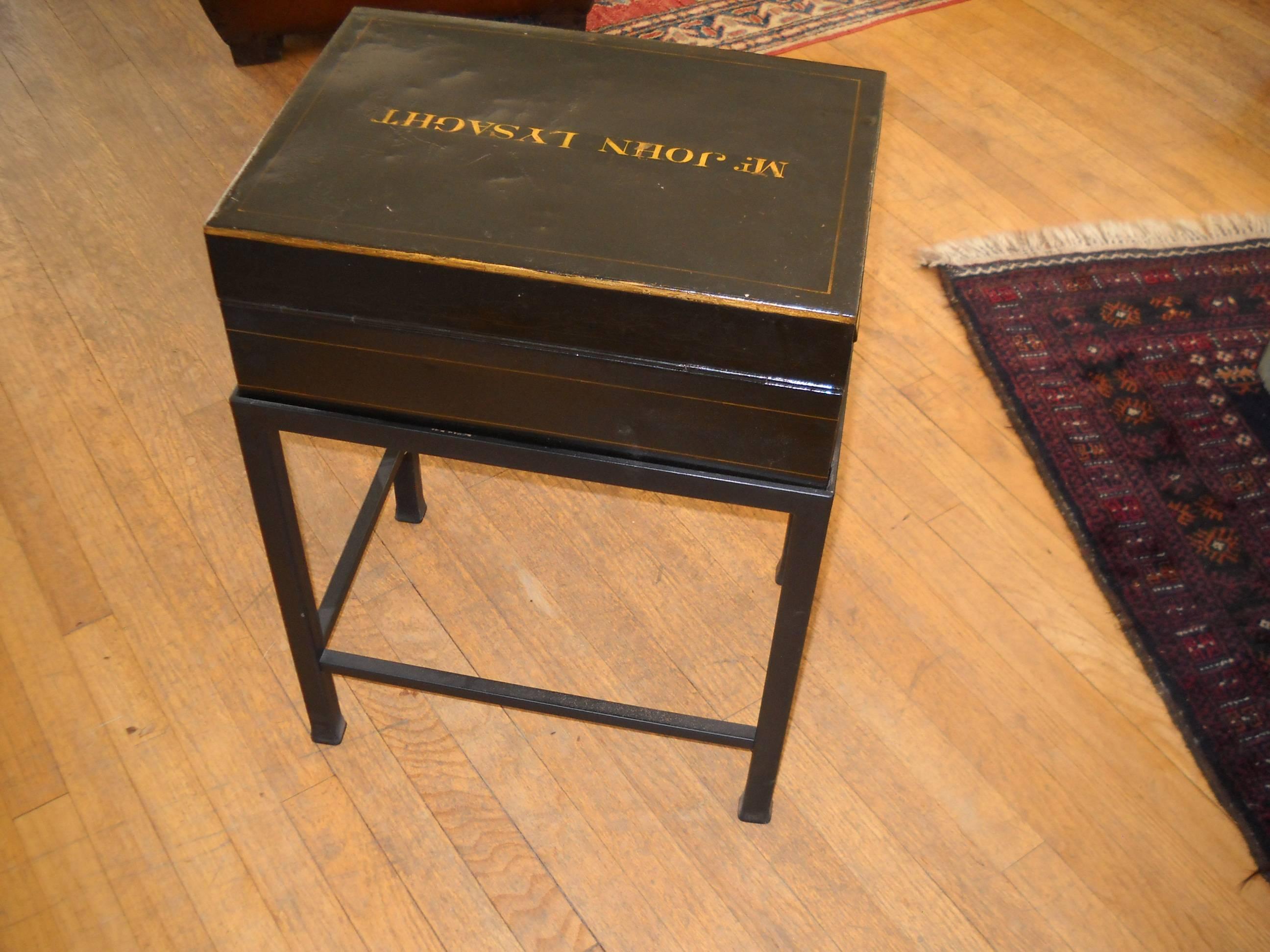 Late 19th Century English Deed Box with New Stand