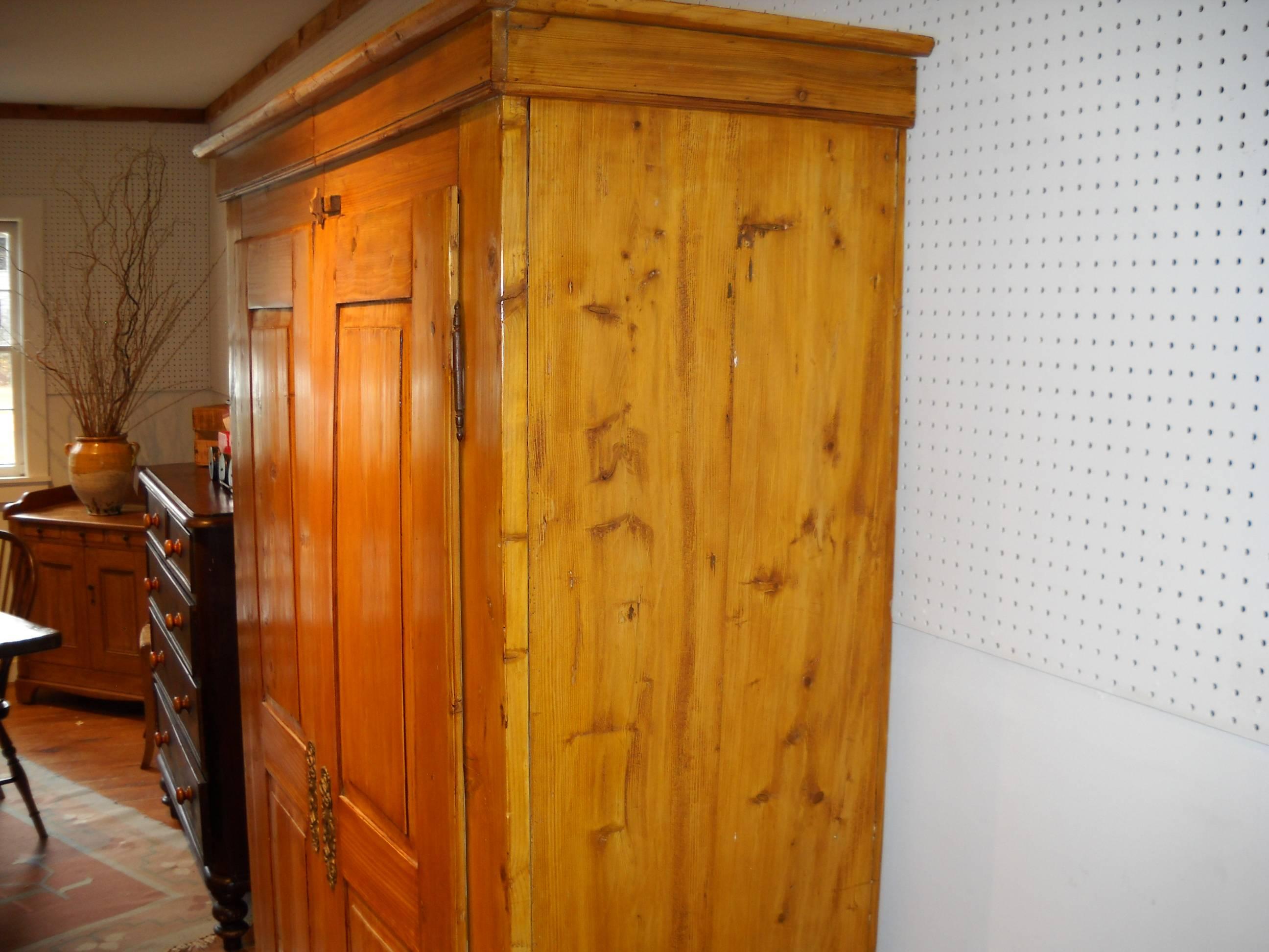 This is a really stunning two-door English armoire but the real joy is the retro fitted shelving that has been added to this piece. We love the way it looks in our store so much we choose to show it with both doors open and its usefulness is not