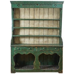 Original Painted Irish Step Back Cupboard