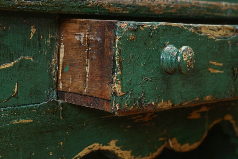 Mid-19th Century Original Painted Irish Step Back Cupboard