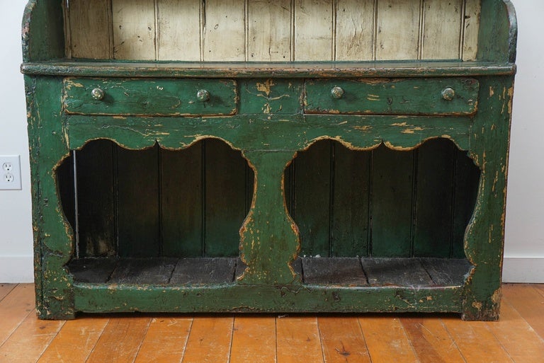 Original Painted Irish Step Back Cupboard 1