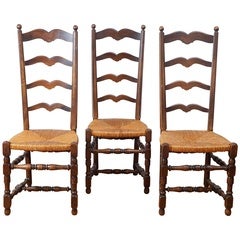 Set of Six Ladder Back Side Chairs