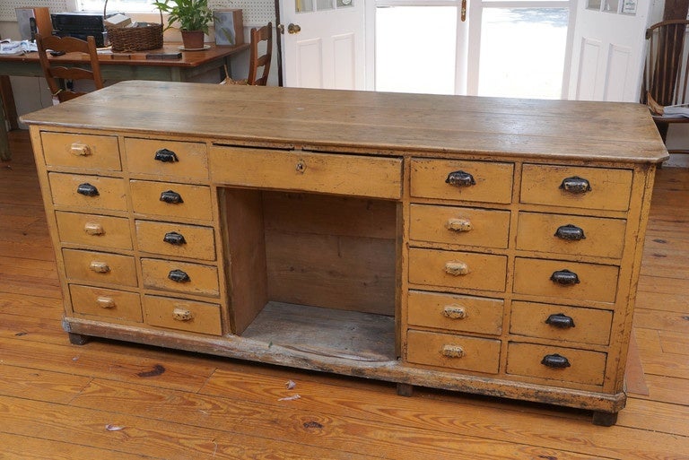 Late 19th Century Hardware Store Counter with Drawers on Both Sides