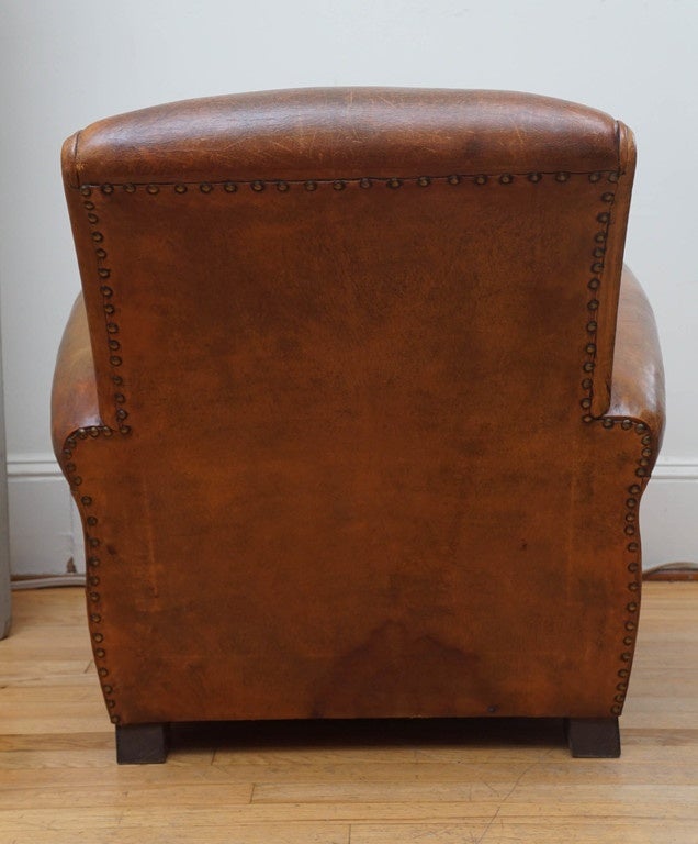 Mid-20th Century Pair of French Leather Chairs