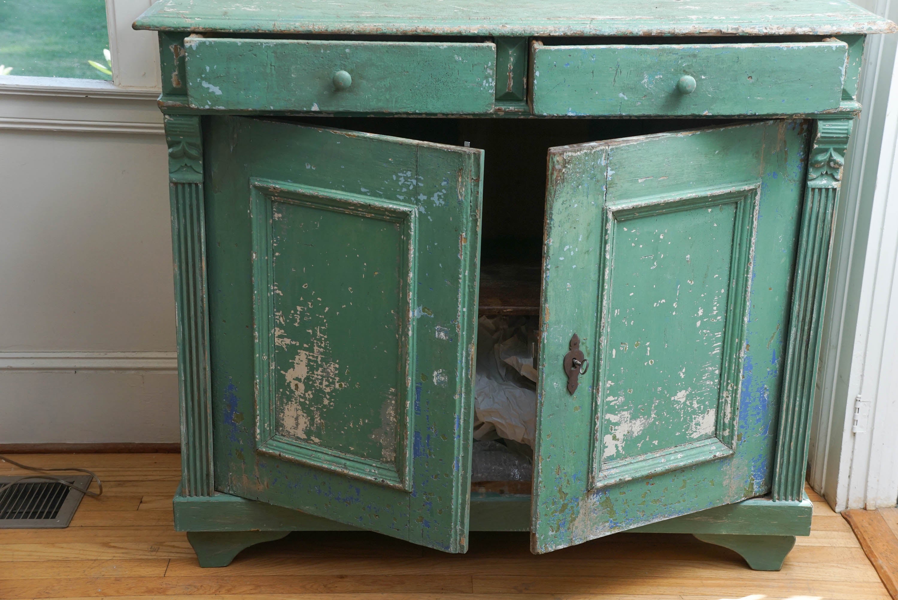French Original Green Painted Buffet