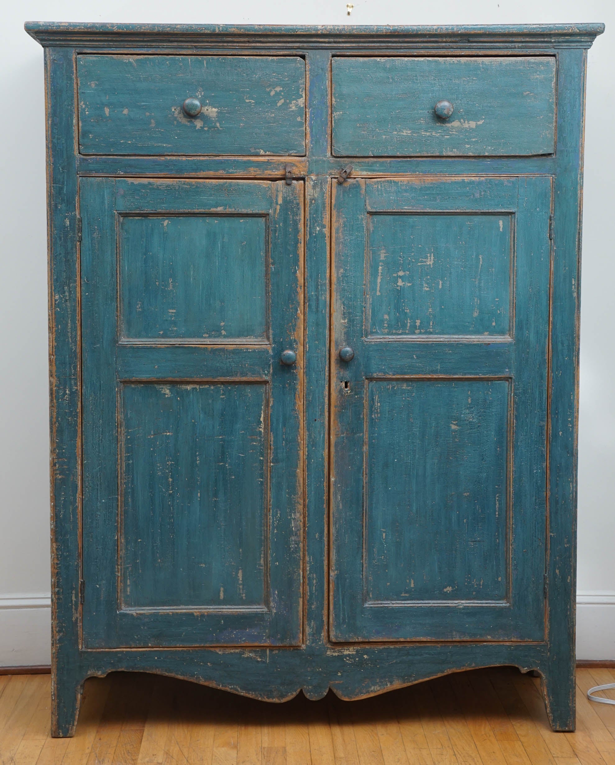 Painted Two-Drawer, Two-Door Armoire
