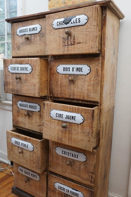 antique seed cabinet