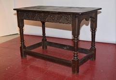 Jacobean-Revival Stained Oak Center Table