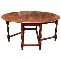 Antique English Oak Gateleg Dining Table