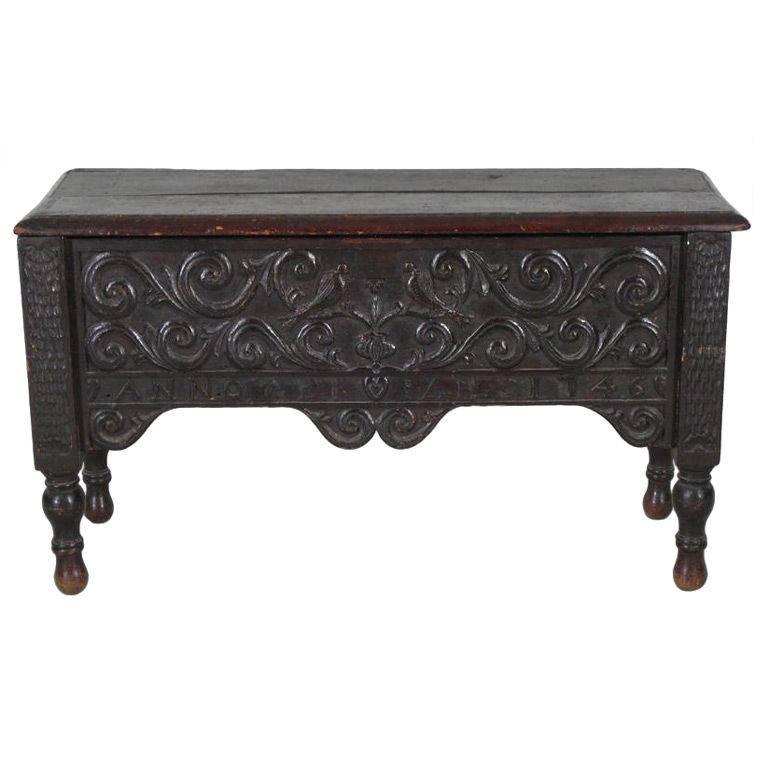 English British Provincial Carved Oak Chest