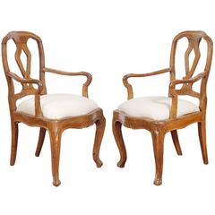 Hand-Carved Country Style Italian Chairs, Pair 3