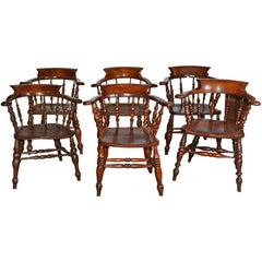 Set of Six English Captains Chairs