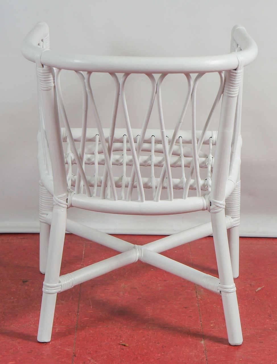 American Set of Four Bentwood and Rattan Dining Chairs