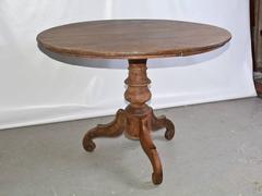 Antique Round Pedestal Tripod Dining Table