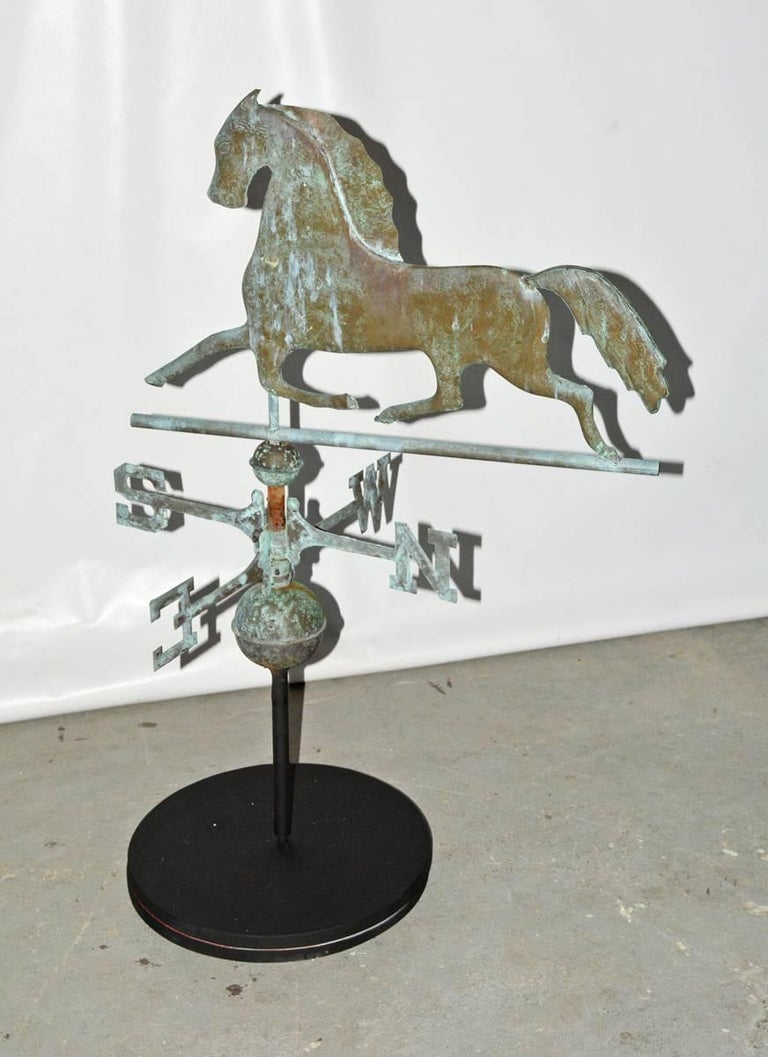 Antique Copper Weathervane on Stand For Sale at 1stdibs