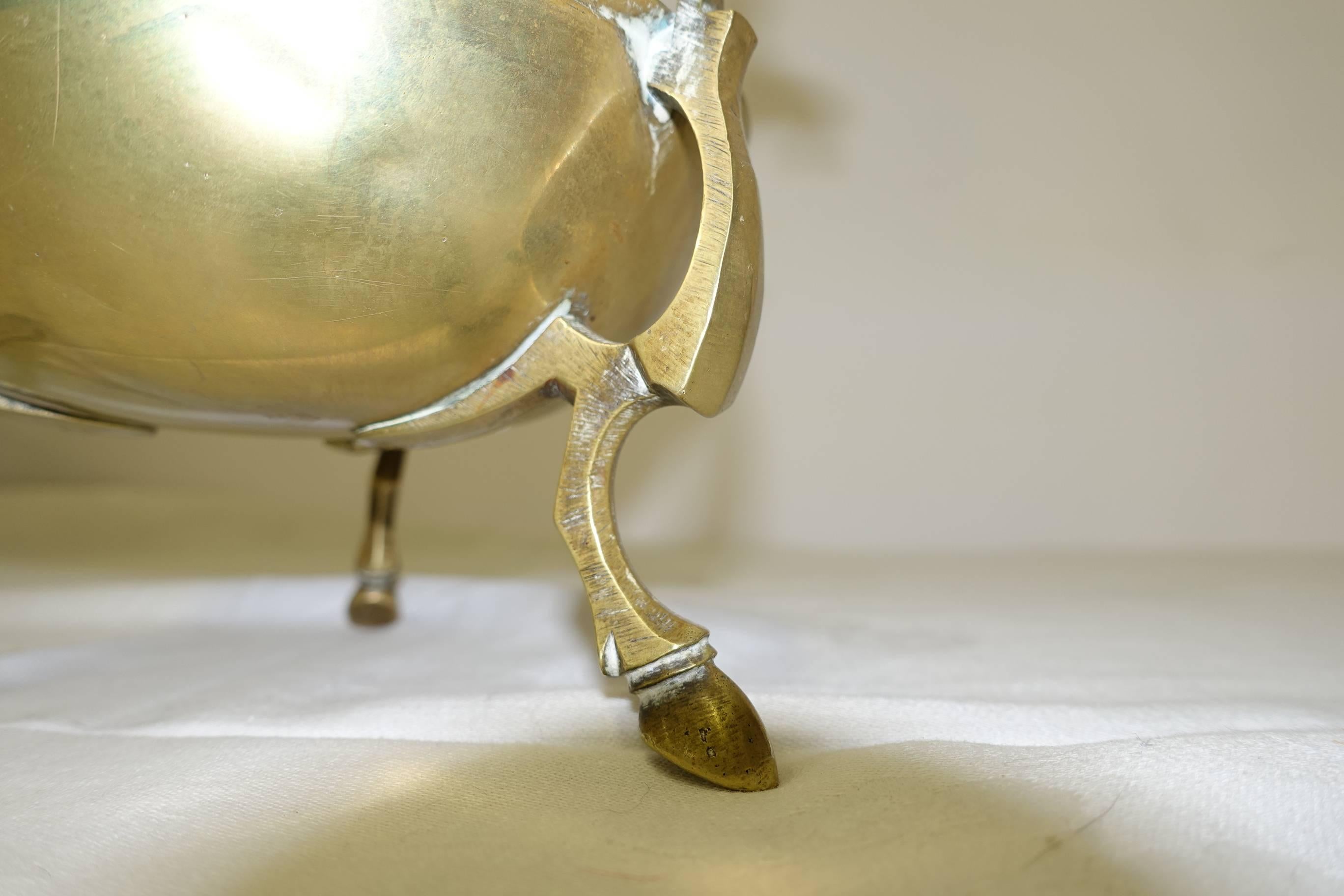 European Tripod Cachepot Brass Bowl For Sale