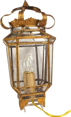 Vintage Gilt Mirrored Wall Light Lantern