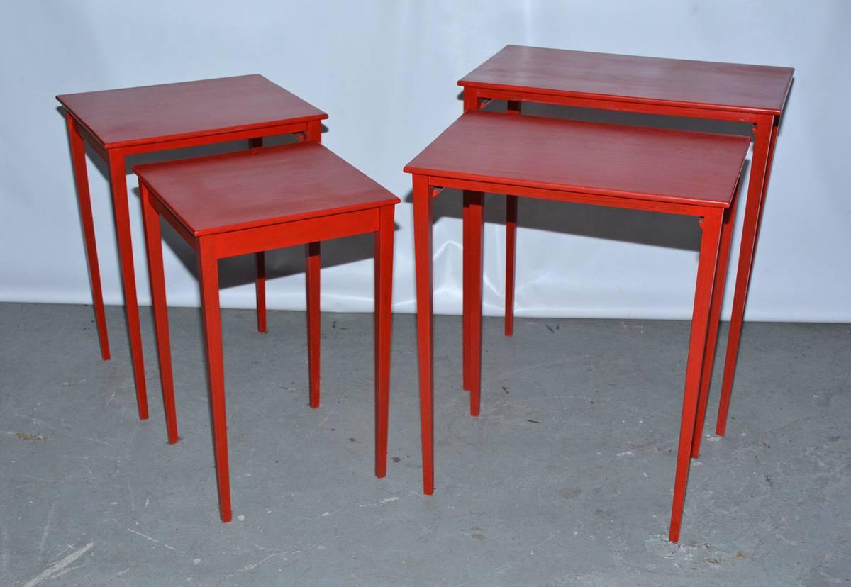 red nesting tables