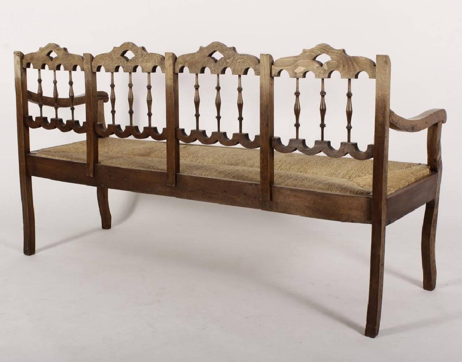 Mid-20th Century Anglo Indian Style Hall Bench