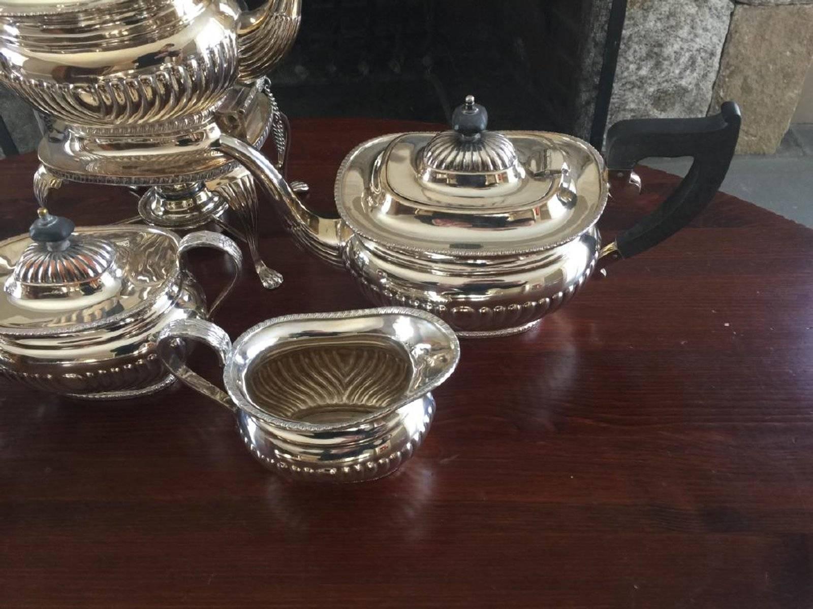 sheffield silver plate tea and coffee set