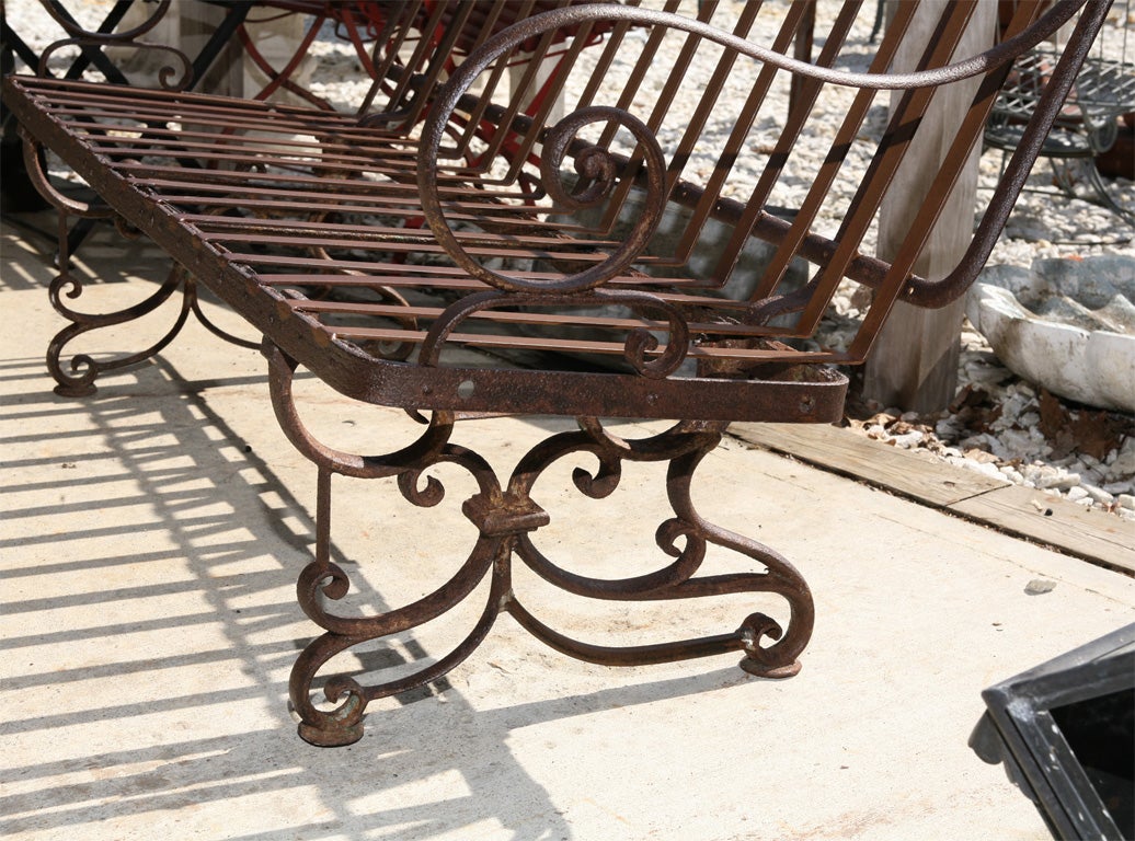 vintage wrought iron bench for sale
