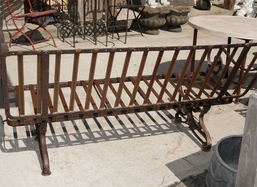 Antique French Iron Park Bench For Sale 1
