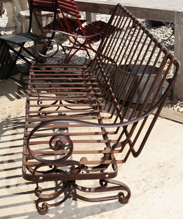 Antique French Iron Park Bench For Sale 2