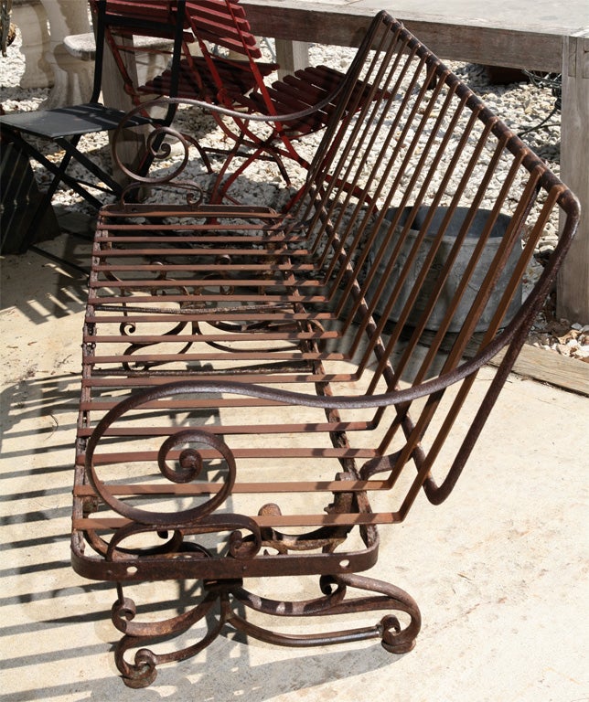 Antique French Iron Park Bench For Sale 3