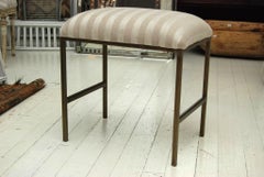 Custom Upholstered Metal Vanity Bench