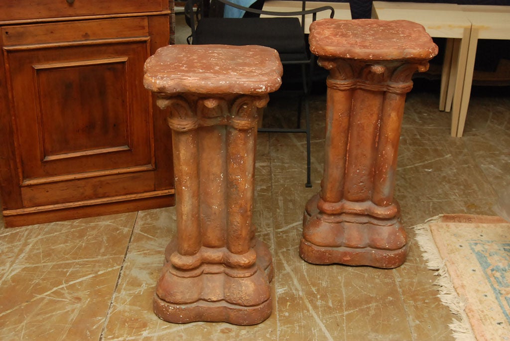 Cast Pair of Italian Renaissance Style Pedestals For Sale