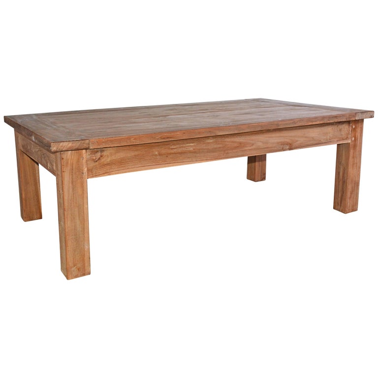 Rustic Indoor or Outdoor Teak Coffee Table at 1stDibs