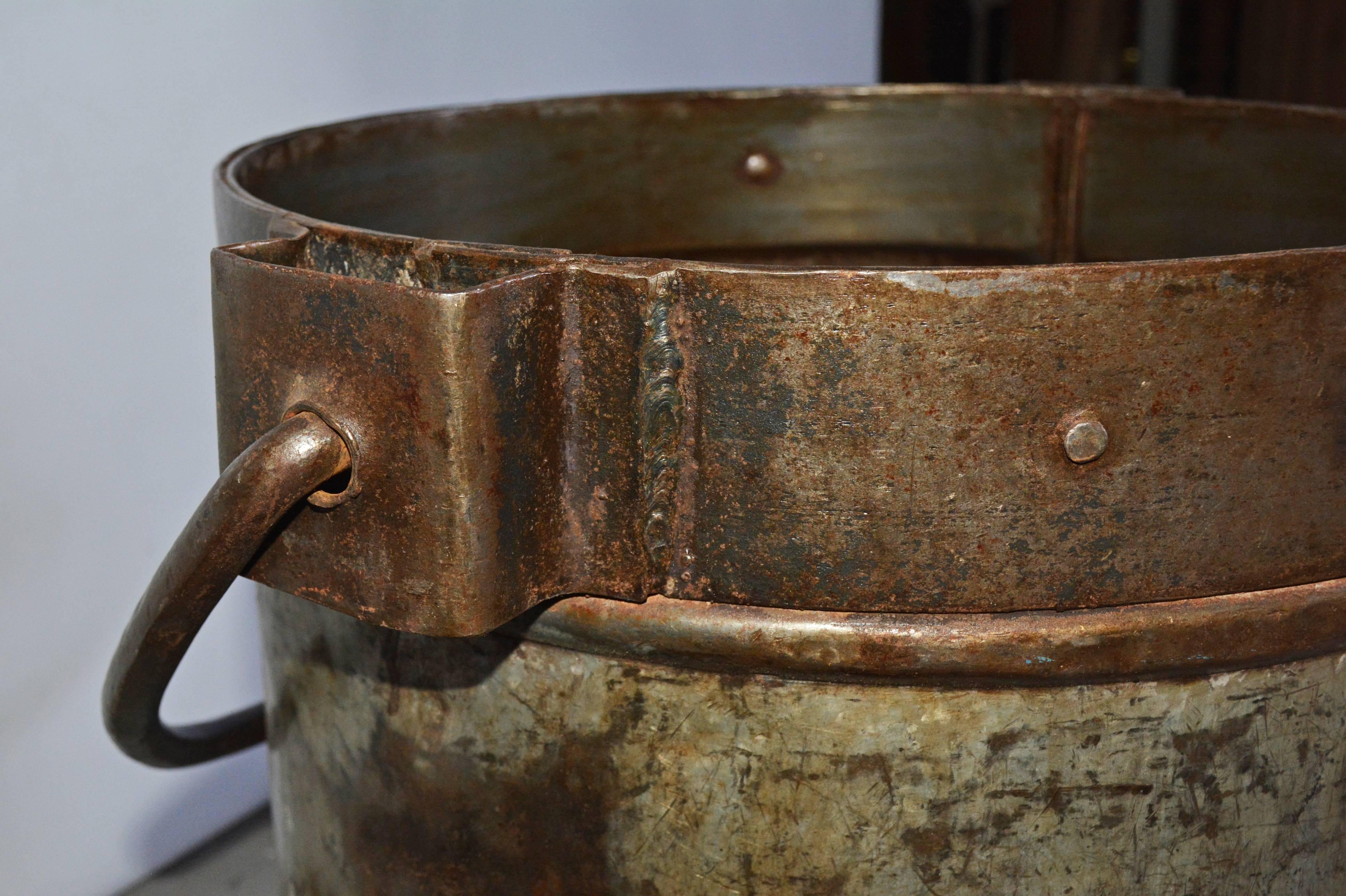 Unknown Antique Industrial Metal Bucket Table Base For Sale