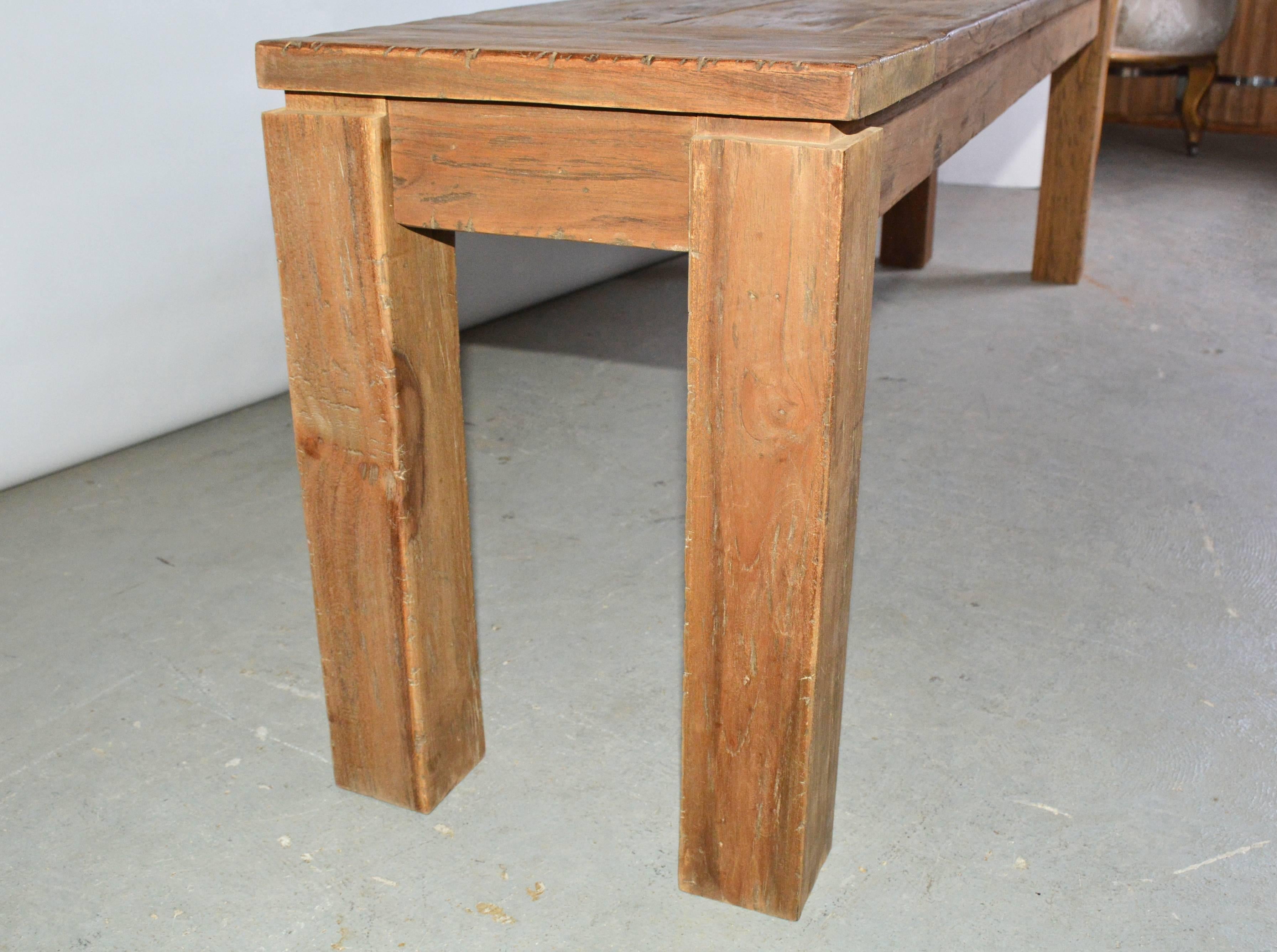 Country Rustic Teakwood Bench or Coffee Table