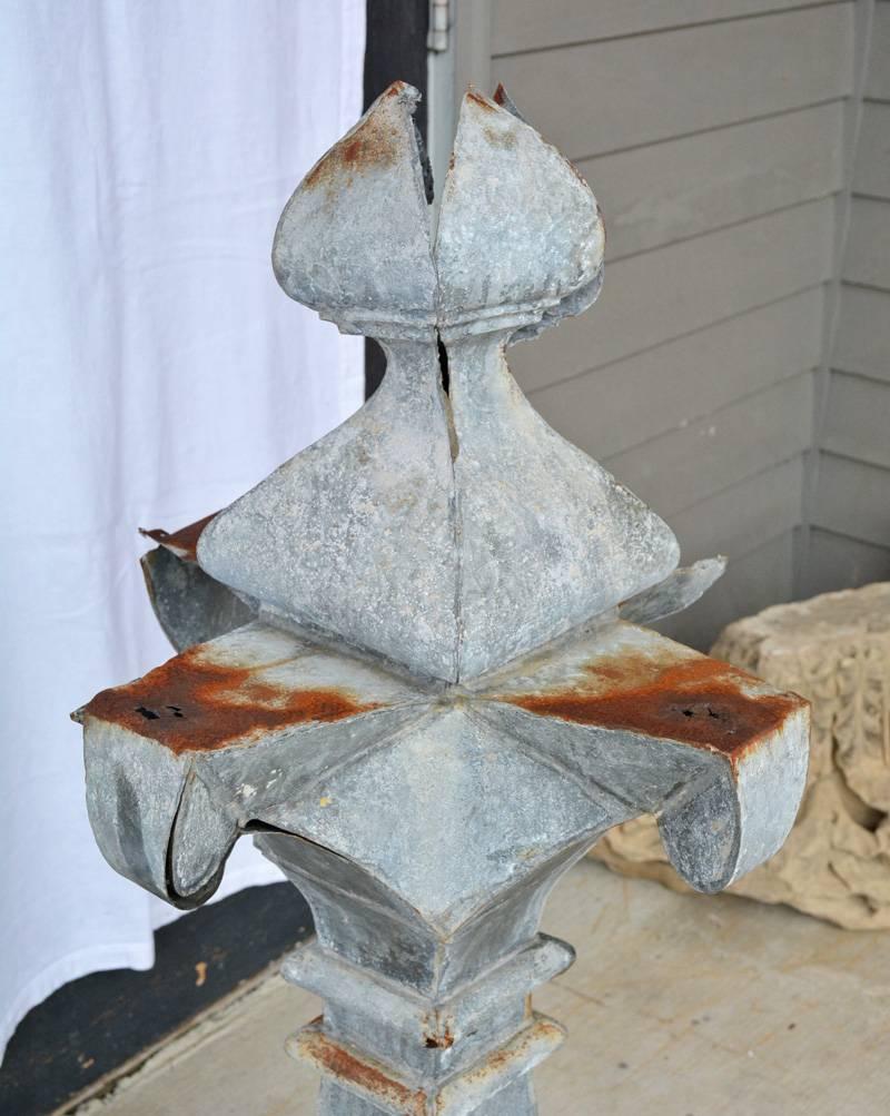 Hand-Crafted French Zinc Building Finial