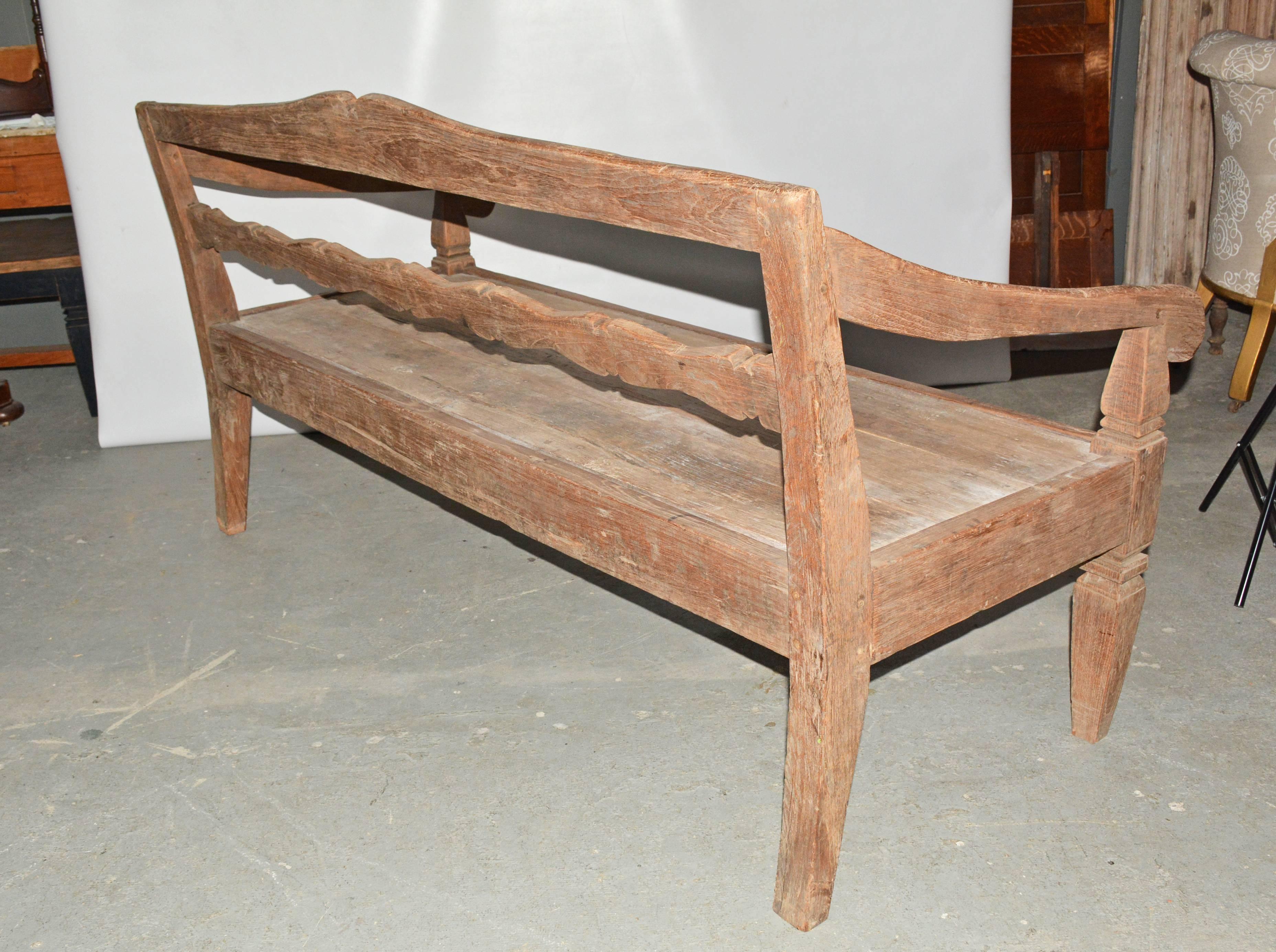 antique teak bench