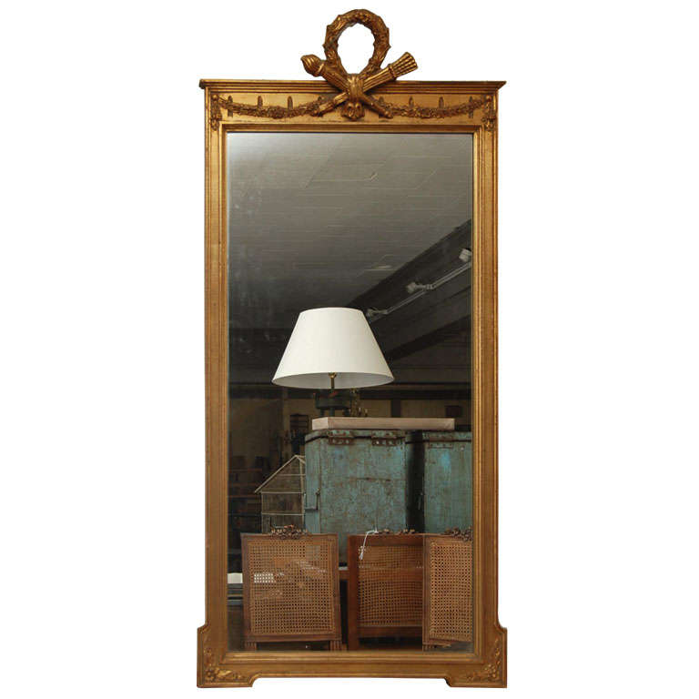 Gold gilt neoclassical mirror.  Use it for a dressing mirror hall mirror. 

   