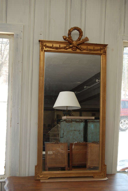Glass Antique French Neoclassical Pier Mirror