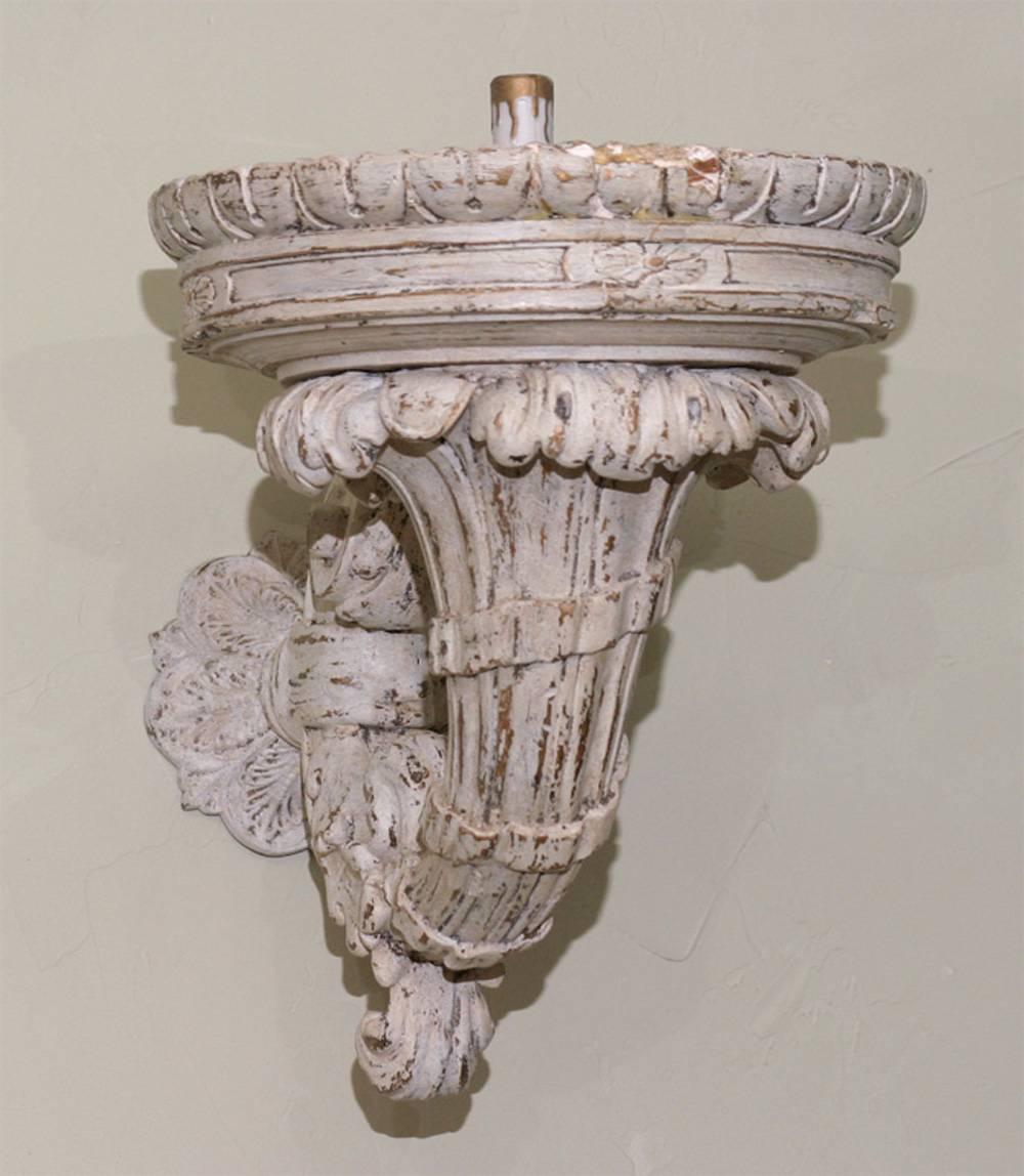 Cast Pair of Classical Revival Wall Sconces For Sale