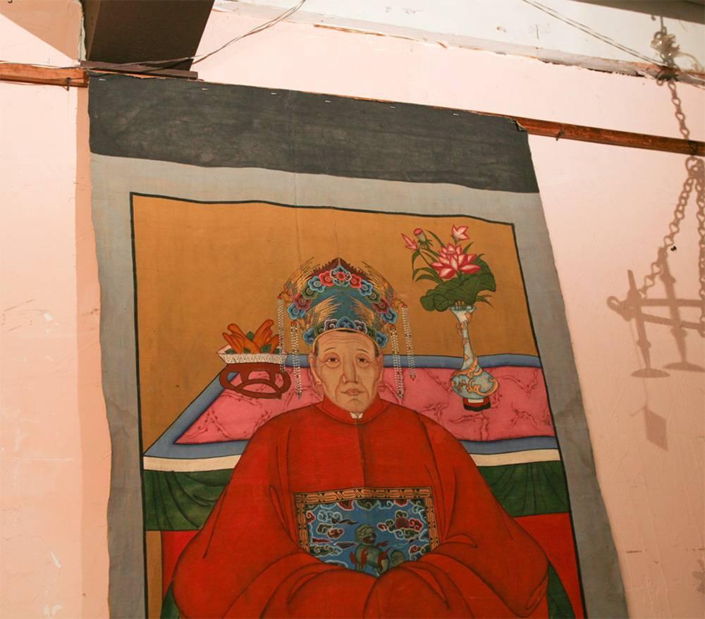 Painted Chinese Ancestor Portrait Painting
