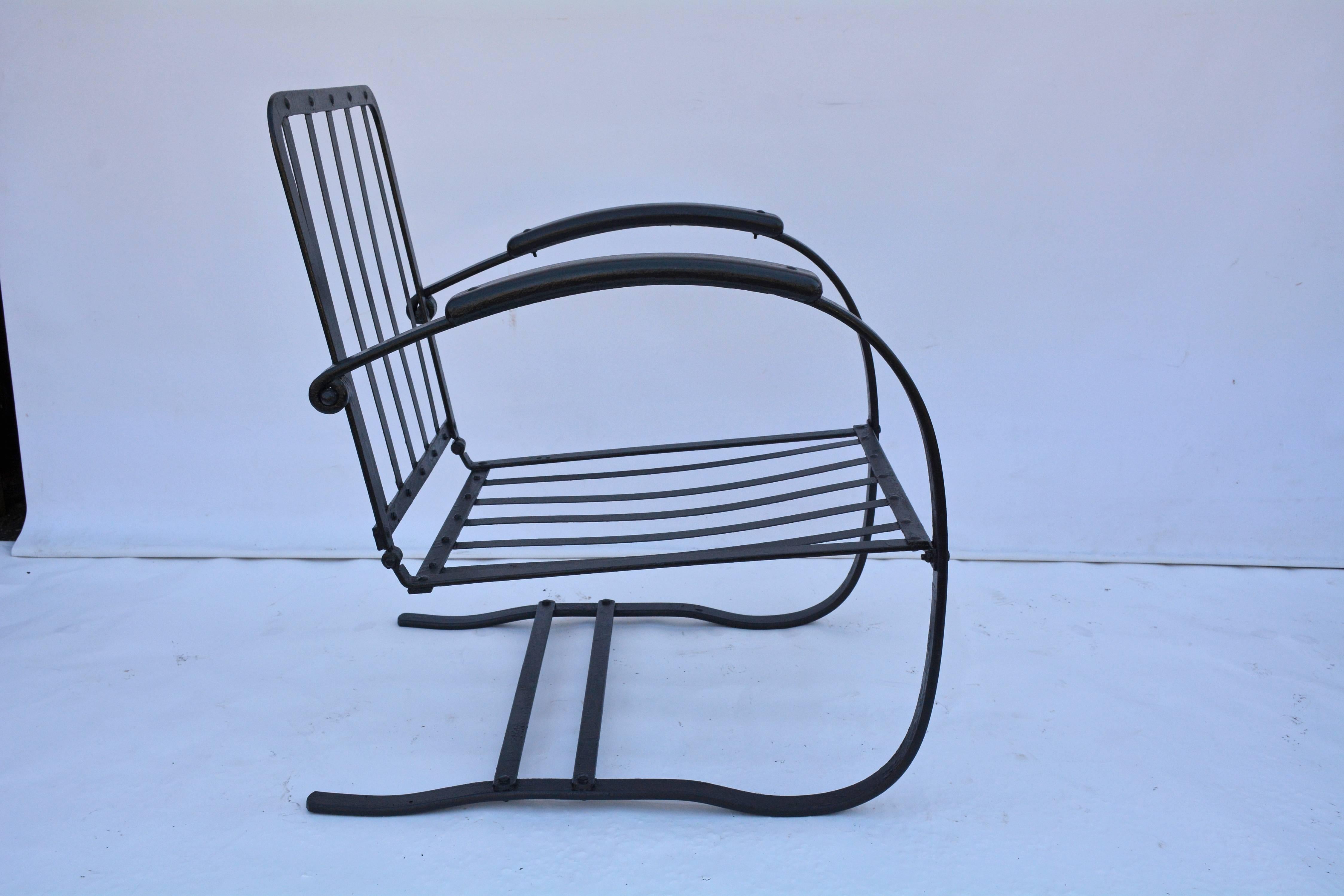 vintage metal spring chairs