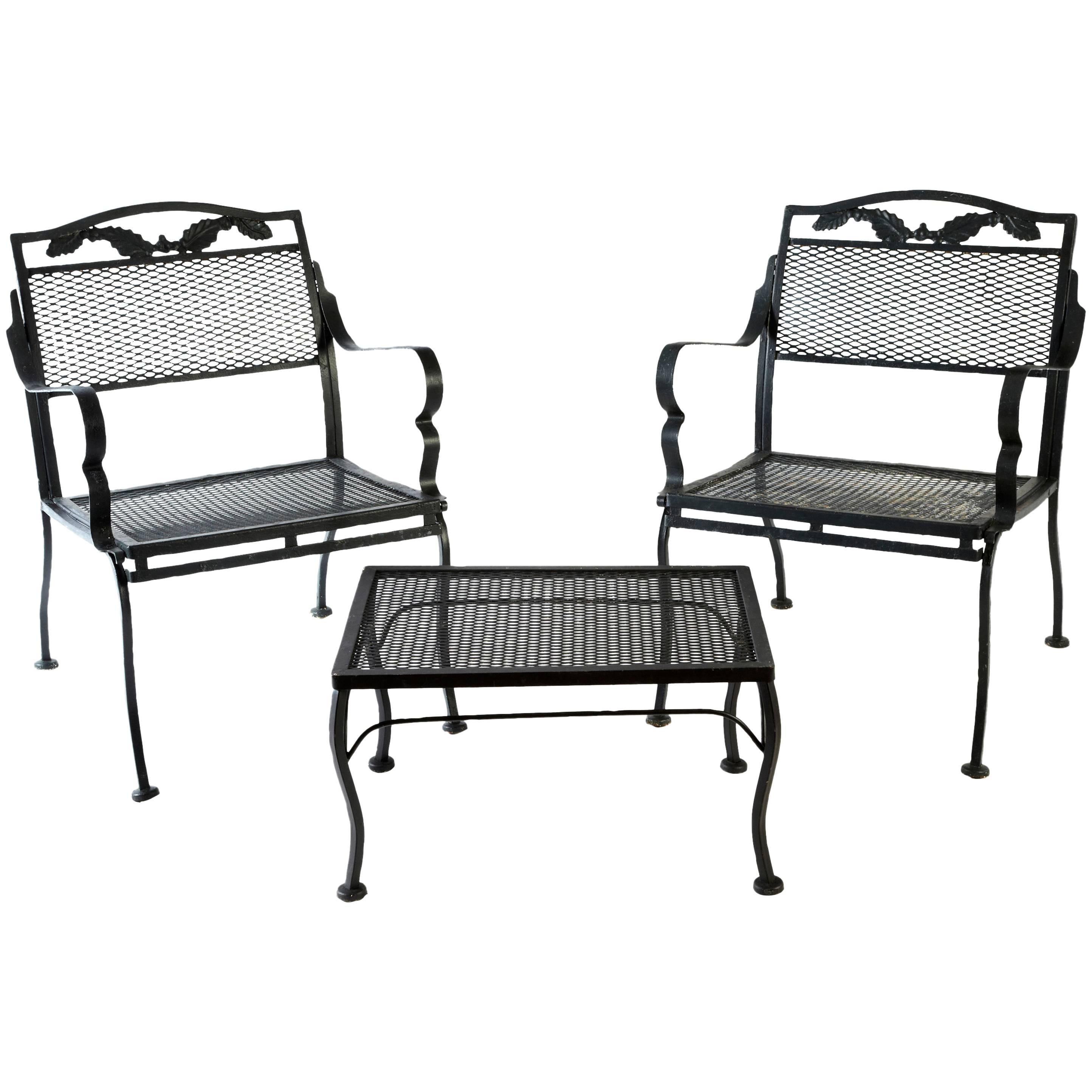 Outdoor Salterini Style Table and Lounge Chairs