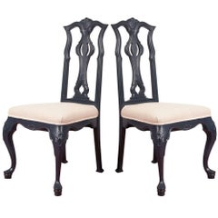 Venetian Rococo Style Painted Side Chairs, Pair