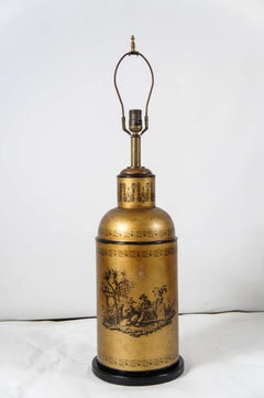 Chinoiserie Tea Canister Tole Lamp